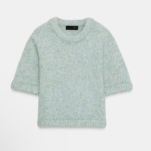 Zara NWT light blue short sleeve knit sweater top